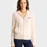 Faubourg Cable-Knit Cashmere Zip Hoodie Cream