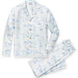 Petite Plume x Eden Rock Blue Reverie Men's Silk Pajama Set