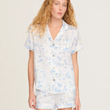 Petite Plume x Eden Rock Blue Reverie Women's Silk Short Set