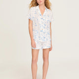 Petite Plume x Eden Rock Blue Reverie Women's Silk Short Set