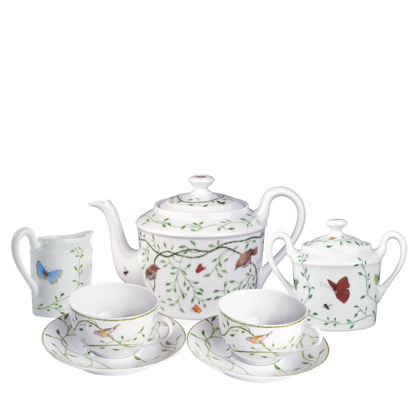 Raynaud Set of Two Tea Cups, Saucers, Teapot, Sugar Bowl & Creamer - Oetker Collection Hotels Boutique